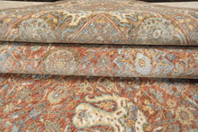 Multi Size Rust Ivory Aqua Color Machine Made Persian Polypropylene Traditional Oriental Rug