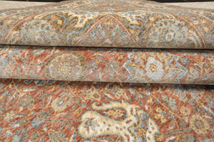 Multi Size Rust Ivory Aqua Color Machine Made Persian Polypropylene Traditional Oriental Rug