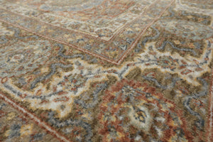 Multi Size Rust Ivory Aqua Color Machine Made Persian Polypropylene Traditional Oriental Rug