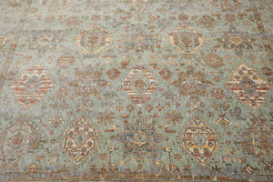 Multi Size Aqua Rust Ivory Color Machine Made Persian Polypropylene Traditional Oriental Rug