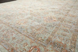 Multi Size Aqua Rust Ivory Color Machine Made Persian Polypropylene Traditional Oriental Rug