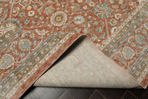 Multi Size Rust Ivory Aqua Color Machine Made Persian Polypropylene Traditional Oriental Rug