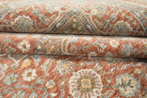 Multi Size Rust Ivory Aqua Color Machine Made Persian Polypropylene Traditional Oriental Rug
