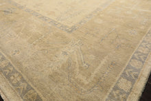 9x12 Ivory, Beige, Taupe Color Hand Knotted Oushak Wool Traditional Oriental Rug