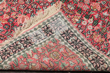 3’3"x9’9" Runner Rose, Ivory Hand Knotted 200 KPSI Kashmir Silk Traditional Oriental Area Rug - Oriental Rug Of Houston