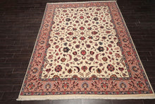 9x12 Ivory, Rose Hand Knotted 100% Wool 300 KPSI Masterpiece Pakistani Oriental Area Rug - Oriental Rug Of Houston