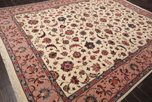 9x12 Ivory, Rose Hand Knotted 100% Wool 300 KPSI Masterpiece Pakistani Oriental Area Rug - Oriental Rug Of Houston