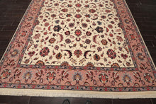 9x12 Ivory, Rose Hand Knotted 100% Wool 300 KPSI Masterpiece Pakistani Oriental Area Rug - Oriental Rug Of Houston