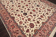 9x12 Ivory, Rose Hand Knotted 100% Wool 300 KPSI Masterpiece Pakistani Oriental Area Rug - Oriental Rug Of Houston