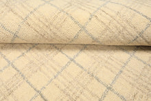 Multi Size Ivory Beige Slate Color Hand Loomed  Wool Contemporary Oriental Rug