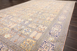 6x9 Beige Hand Knotted 100% Silk Ghum Multi panel 400 KPSI Persian Traditional Oriental Area Rug - Oriental Rug Of Houston