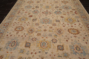 LoomBloom Beige Oushak Wool Rug LoomBloom Hand Knotted 9'1''x11'10''