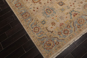 LoomBloom Beige Oushak Wool Rug LoomBloom Hand Knotted 9'1''x11'10''