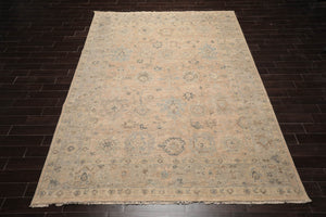 LoomBloom Beige Oushak Wool Rug LoomBloom Hand Knotted 9'x11'11''