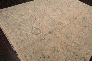 LoomBloom Beige Oushak Wool Rug LoomBloom Hand Knotted 9'x11'11''