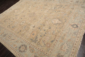 LoomBloom Beige Oushak Wool Rug LoomBloom Hand Knotted 9'2''x11'11''