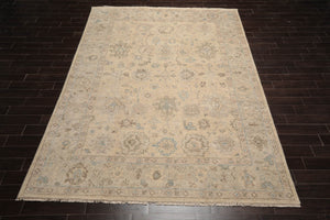 LoomBloom Beige Oushak Wool Rug LoomBloom Hand Knotted 8'11''x11'10''