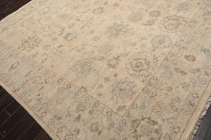 LoomBloom Beige Oushak Wool Rug LoomBloom Hand Knotted 8'11''x11'10''