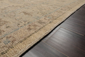 LoomBloom Beige Oushak Wool Rug LoomBloom Hand Knotted 8'11''x11'10''