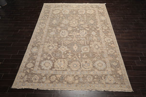 LoomBloom Brown Oushak Wool Rug LoomBloom Hand Knotted 9'x12'1''