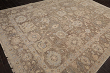 LoomBloom Brown Oushak Wool Rug LoomBloom Hand Knotted 9'x12'1''