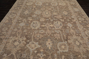 LoomBloom Brown Oushak Wool Rug LoomBloom Hand Knotted 9'x12'1''