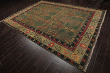 LoomBloom Multi Size Olive Green Hand Knotted Arts & Crafts/Mission Donegal Wool Oriental Area Rug