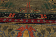 LoomBloom Multi Size Olive Green Hand Knotted Arts & Crafts/Mission Donegal Wool Oriental Area Rug