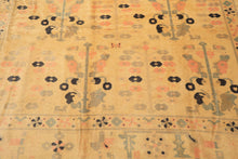 8x11 Ivory, Gray, Blush Color Hand Knotted Turkish Oushak Wool Transitional Oriental Rug