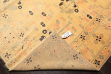 8x11 Ivory, Gray, Blush Color Hand Knotted Turkish Oushak Wool Transitional Oriental Rug