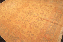 9x12 Beige, Celadon, Light Peach Color Hand Knotted Oushak Wool Traditional Oriental Rug