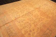 9x12 Beige, Celadon, Light Peach Color Hand Knotted Oushak Wool Traditional Oriental Rug