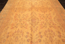 9x12 Beige, Celadon, Light Peach Color Hand Knotted Oushak Wool Traditional Oriental Rug