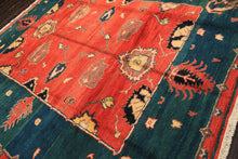 9x12 Coral, Turquoise, Teal Color Hand Knotted Turkish Oushak Wool  Oriental Rug