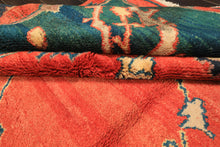 9x12 Coral, Turquoise, Teal Color Hand Knotted Turkish Oushak Wool  Oriental Rug