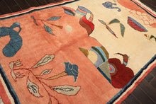 6x9 Ivory, Blush, Red Color Hand Knotted Gabbeh Wool Modern & Contemporary Oriental Rug