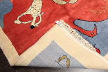 6x9 Coral, Ivory, Gold Color Hand Knotted Gabbeh Wool Modern & Contemporary Oriental Rug