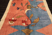 6x9 Blue, Blush, Lime Color Hand Knotted Gabbeh Wool Modern & Contemporary Oriental Rug