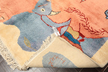 6x9 Blue, Blush, Lime Color Hand Knotted Gabbeh Wool Modern & Contemporary Oriental Rug