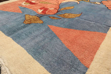 6x9 Blue, Blush, Lime Color Hand Knotted Gabbeh Wool Modern & Contemporary Oriental Rug