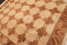 8x10 Beige, Brown, Olive Color Hand Knotted Tibetan Wool  Oriental Rug
