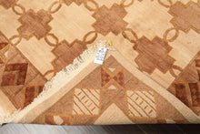 8x10 Beige, Brown, Olive Color Hand Knotted Tibetan Wool  Oriental Rug