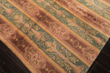 8x10 Blush, Aqua, Gold Color Hand Knotted Tibetan Wool Transitional Oriental Rug