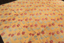 8x10 Gold, Blue, Rust Color Hand Knotted Tibetan Wool Transitional Oriental Rug