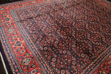 10x14 Navy, Coral, Blue Color Hand Knotted Bidjar Wool Traditional Oriental Rug