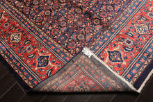 10x14 Navy, Coral, Blue Color Hand Knotted Bidjar Wool Traditional Oriental Rug
