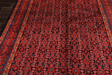 7x10 Navy, Coral, Aqua Color Hand Knotted Mahal Sarouk Wool Traditional Oriental Rug