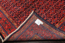 7x10 Navy, Coral, Aqua Color Hand Knotted Mahal Sarouk Wool Traditional Oriental Rug