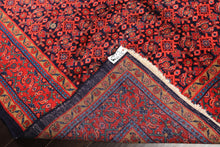 7x10 Navy, Coral, Aqua Color Hand Knotted Mahal Sarouk Wool Traditional Oriental Rug
