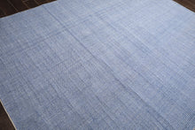 Multi Size Tone on Tone Blue Color Hand Loomed Berber Wool Contemporary Oriental Rug